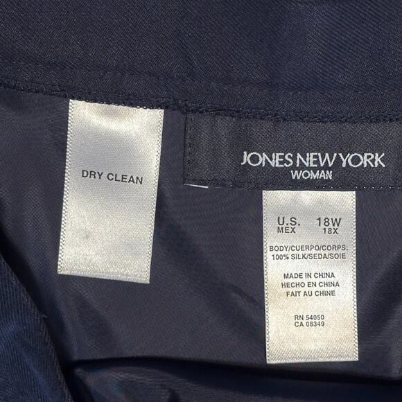 Vintage Jones New York Silk Maxi Skirt Plus 18W Navy Minimalist Elegant NWT 90s - Picture 3 of 8